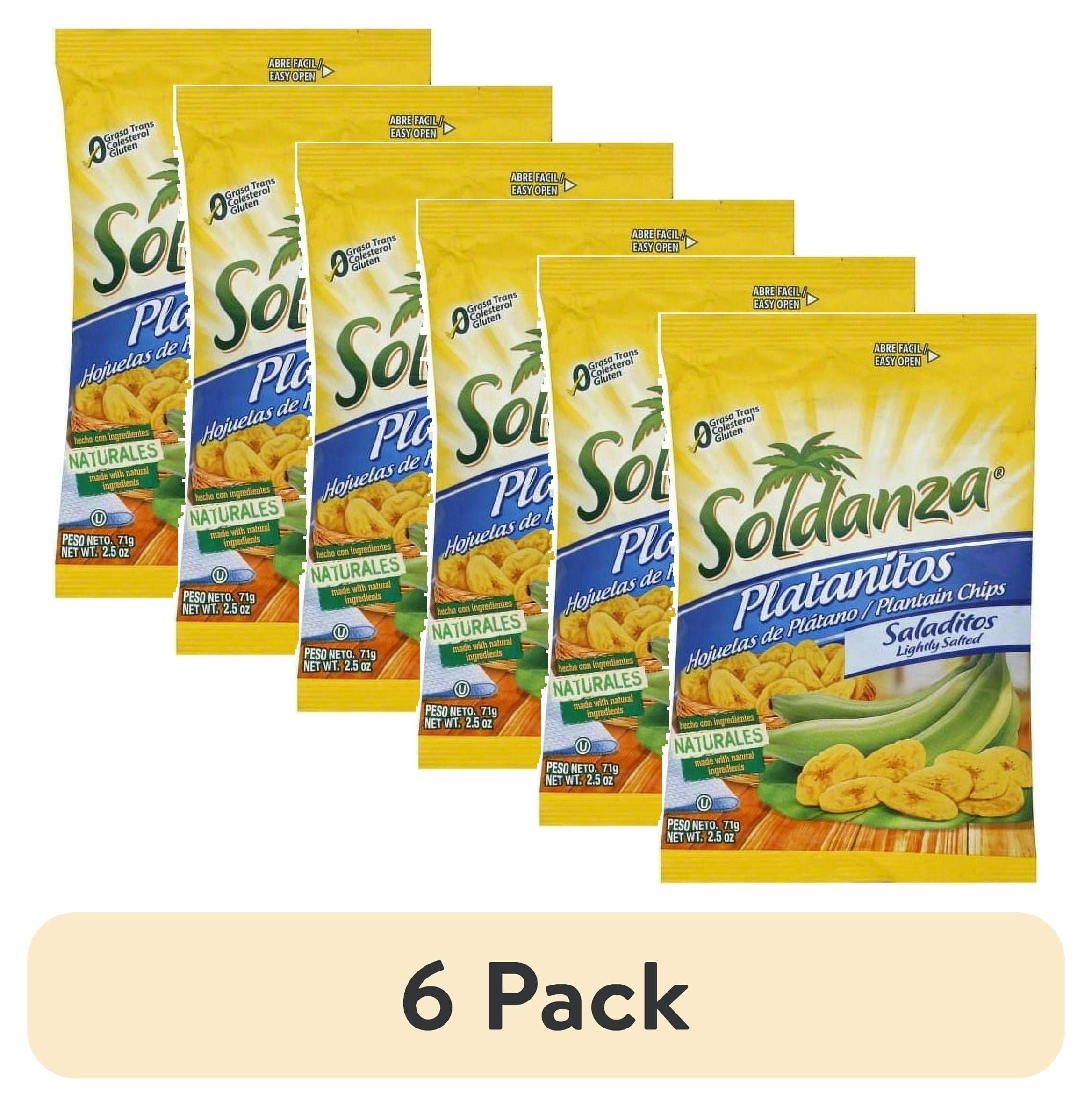 (6 pack) Soldanza Plantain Chips Lightly Salted, 2.5 oz