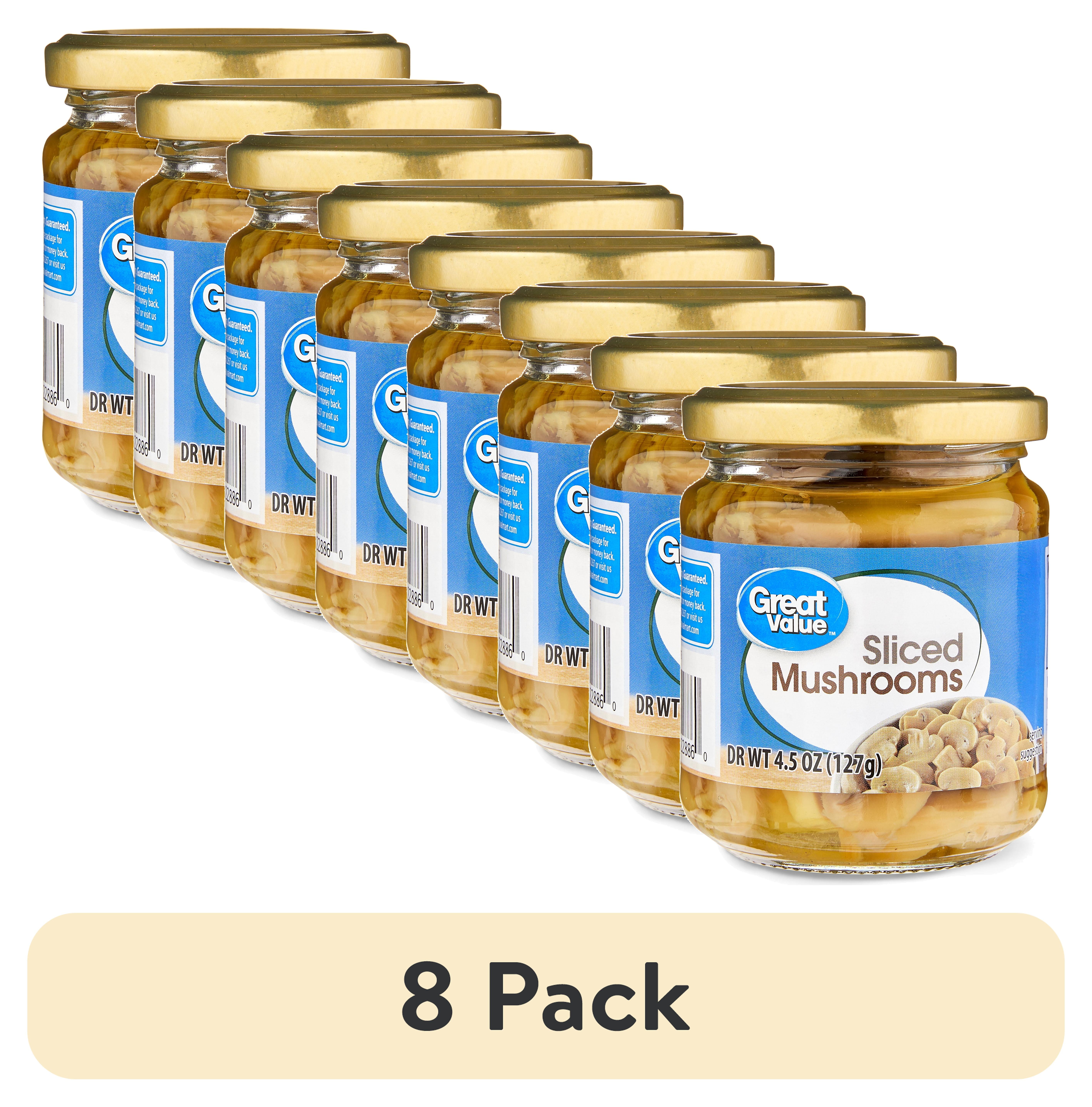 (8 pack) Great Value Sliced Mushrooms, 4.5 oz