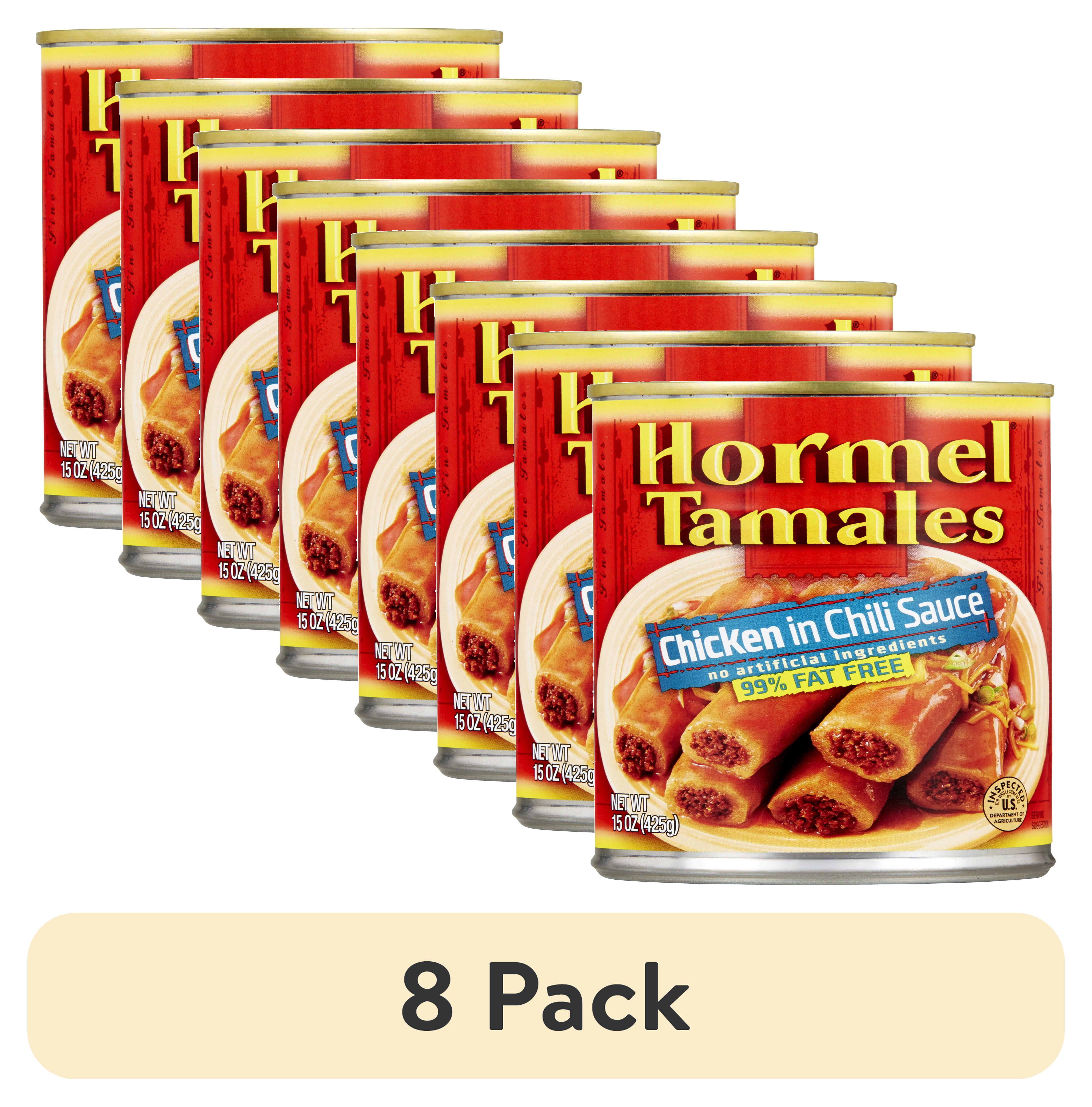 (8 pack) HORMEL Chicken Tamales, Shelf-Stable, 15 oz Steel Can