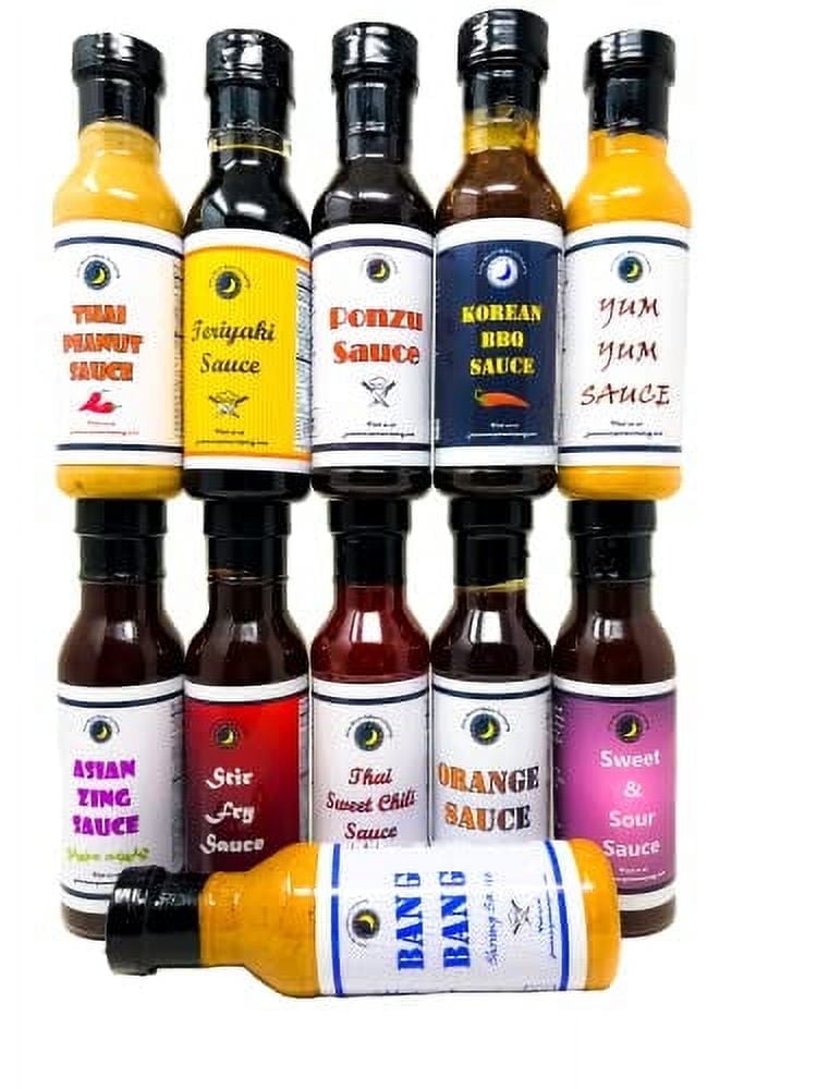 Asian Ultimate Sauce Variety 11 Pack | Yum Yum Sauce | Stir Fry | Thai Chili | Sweet-n-Sour | Chinese Orange | Teriyaki | Bang Bang | Thai Peanut | Asian Zing | Korean BBQ | Ponzu