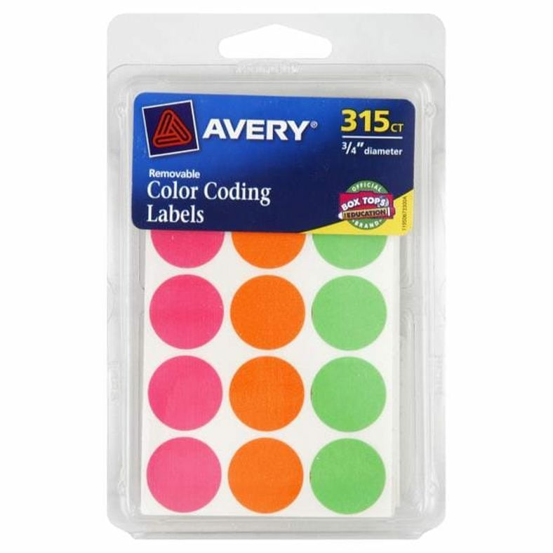 Avery Labels, Color Coding, Removable