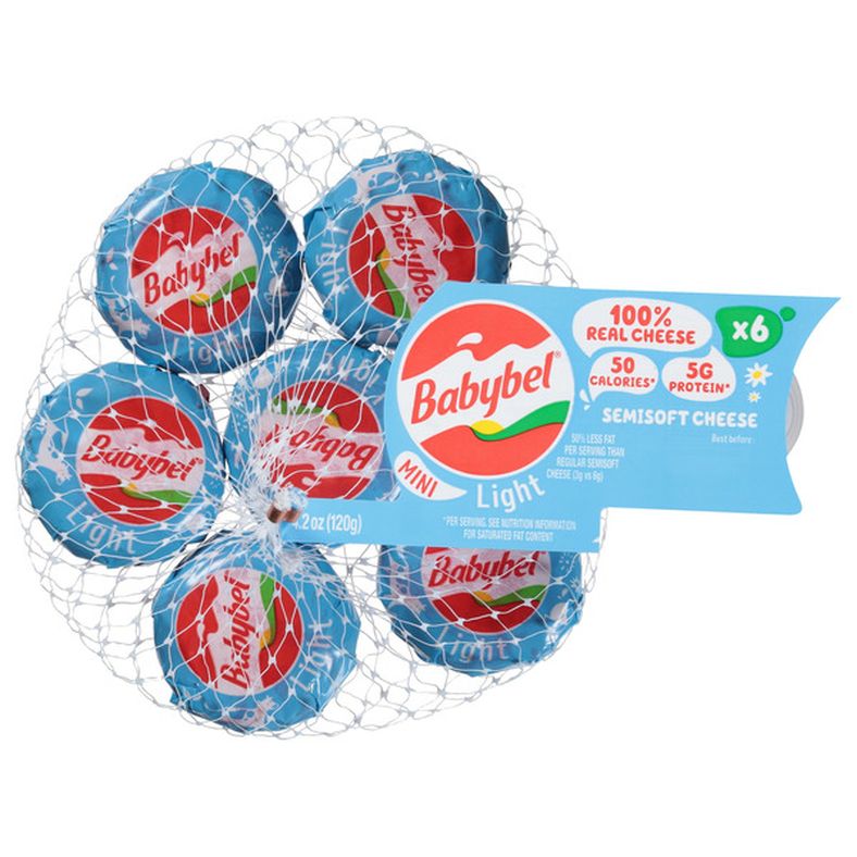 Babybel Semisoft Cheese, Light, Mini