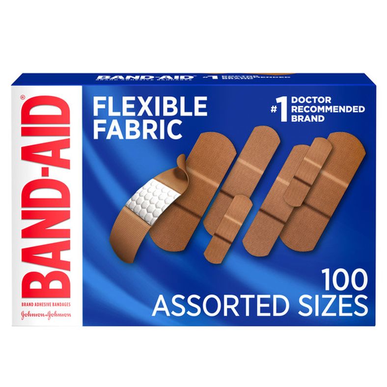 BAND-AID Flexible Fabric Adhesive Bandages, Assorted, 100 ct
