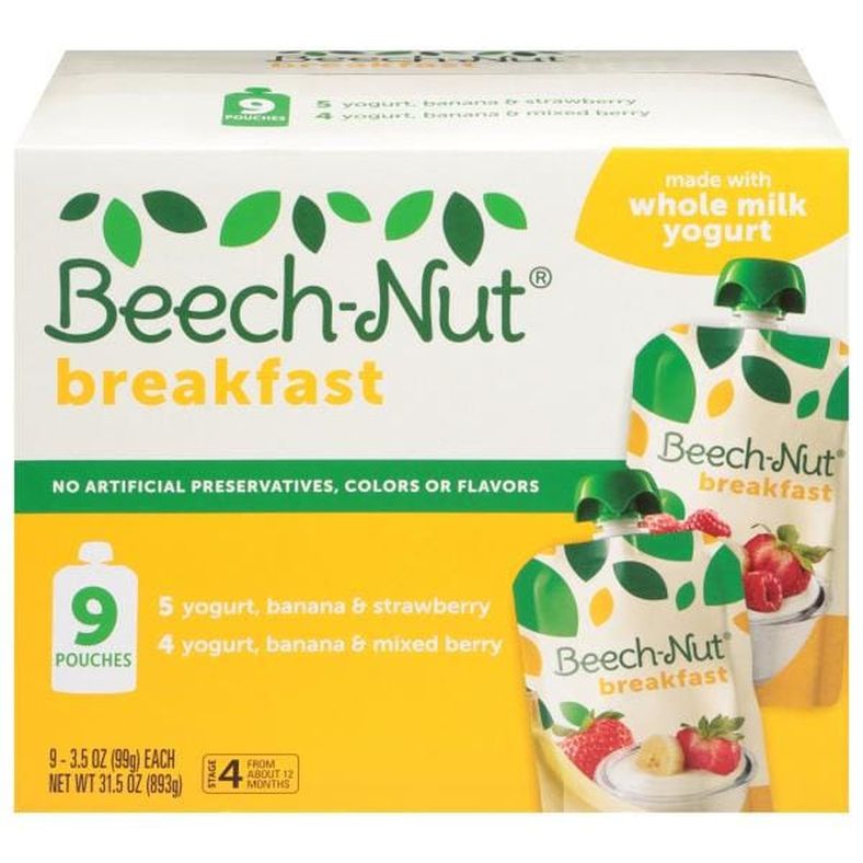 Beech-Nut Breakfast Stage 4 Toddler Food Variety Pack, 3.5 oz Pouch (9 Pack)