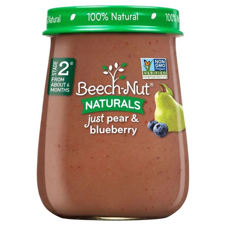 Beech-Nut Naturals Stage 2 Baby Food, Pear & Blueberries, 4 oz Jar