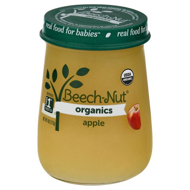 Beech-Nut Organics Stage 1 Organic Baby Food, Apple, 4 oz Jar