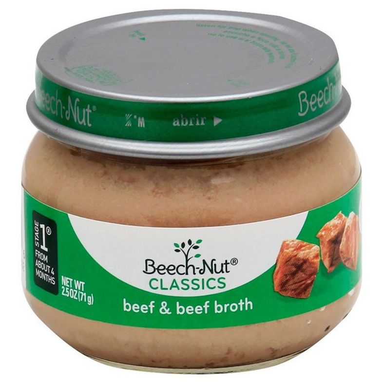 Beech-Nut Stage 1 Baby Food, Beef & Beef Broth, 2.5 oz Jar