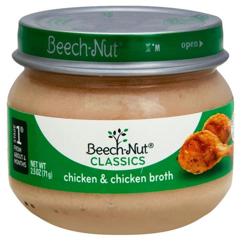 Beech-Nut Stage 1 Baby Food, Chicken & Chicken Broth, 2.5 oz Jar
