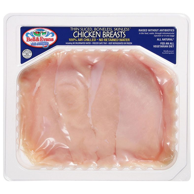 Bell & Evans Thin-Sliced Boneless Skinless Chicken Breasts