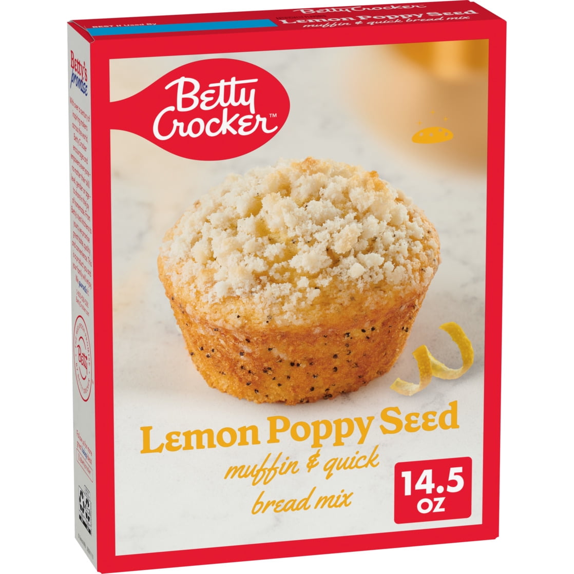 Betty Crocker Muffin and Quick Bread Mix, Lemon Poppy Seed With Streusel, 14.5 oz