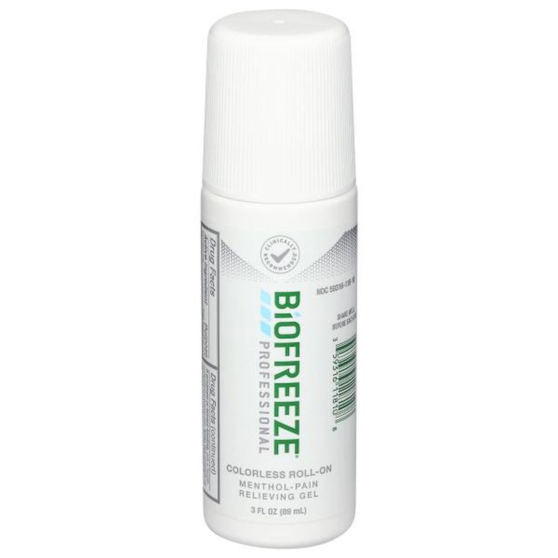 Biofreeze Professional Menthol Roll-On Pain-Relieving Gel, Colorless (Package May Vary)