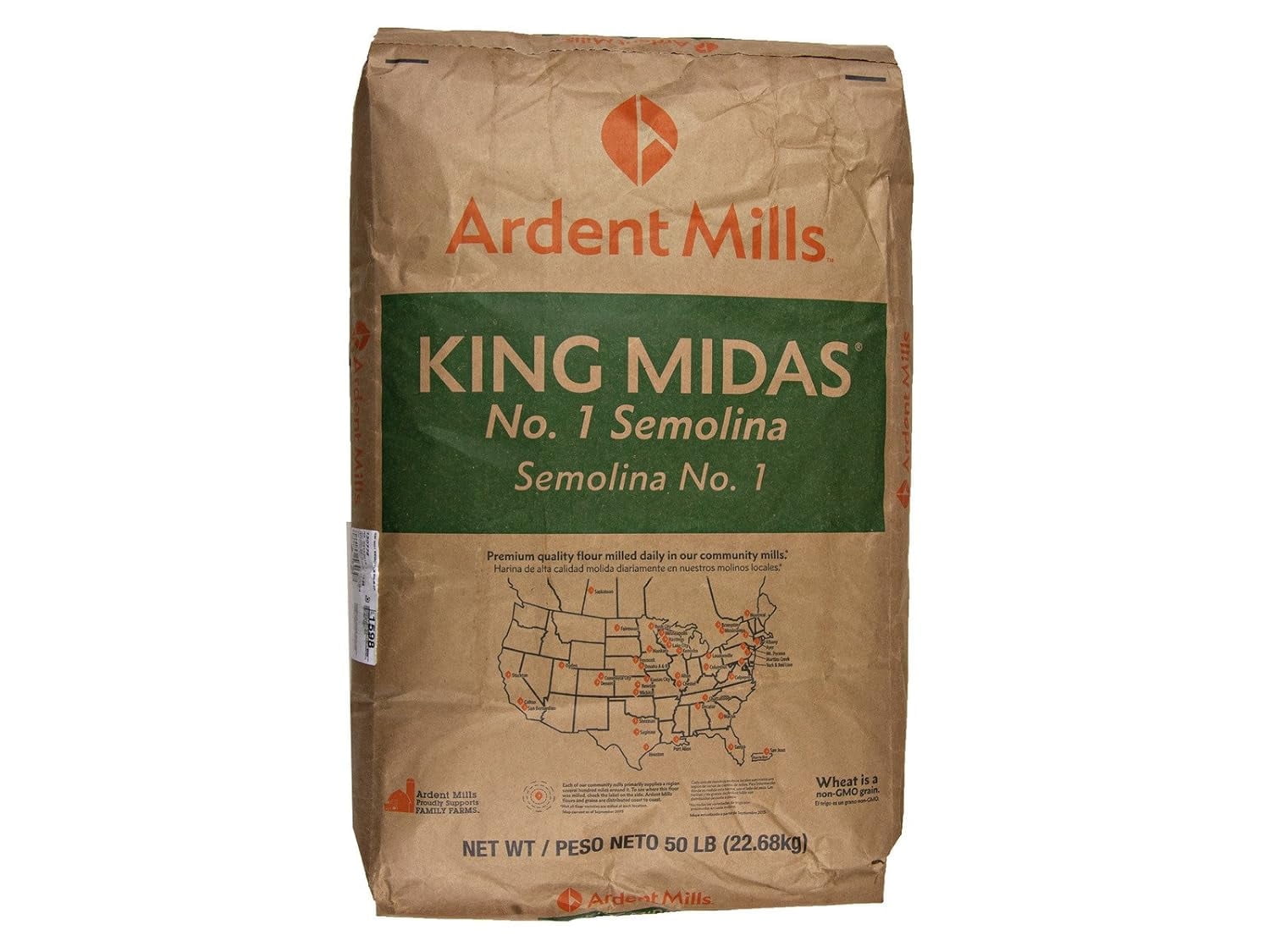 Bulk Flours and Baking Organic Pasta Flour Semolina - Single Bulk Item - 50LB