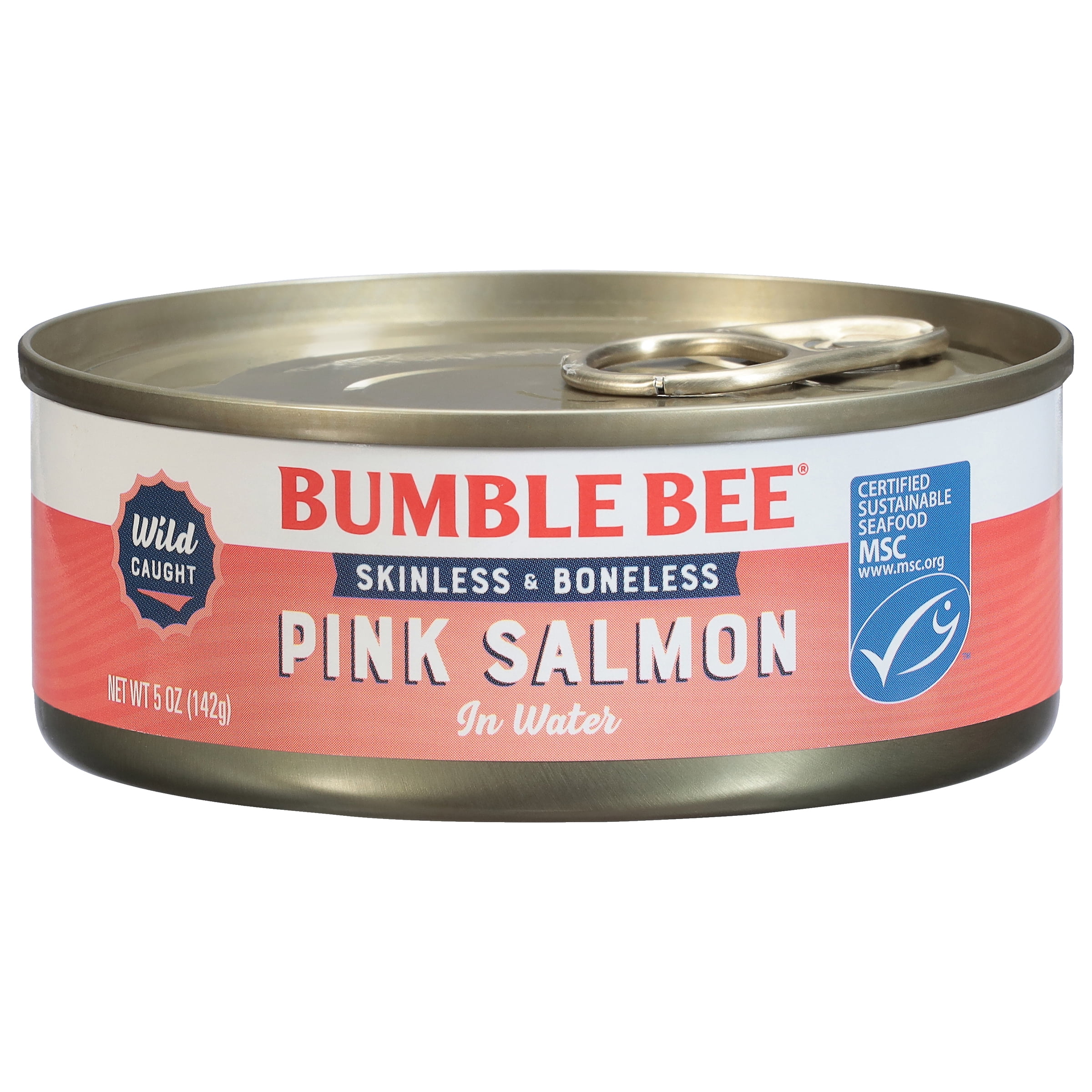 Bumble Bee Skinless and Boneless Canned Pink Salmon, Wild Caught, Gluten Free, 20g Protein Per Serving, Ready to Eat, Shelf Stable Can, 5oz