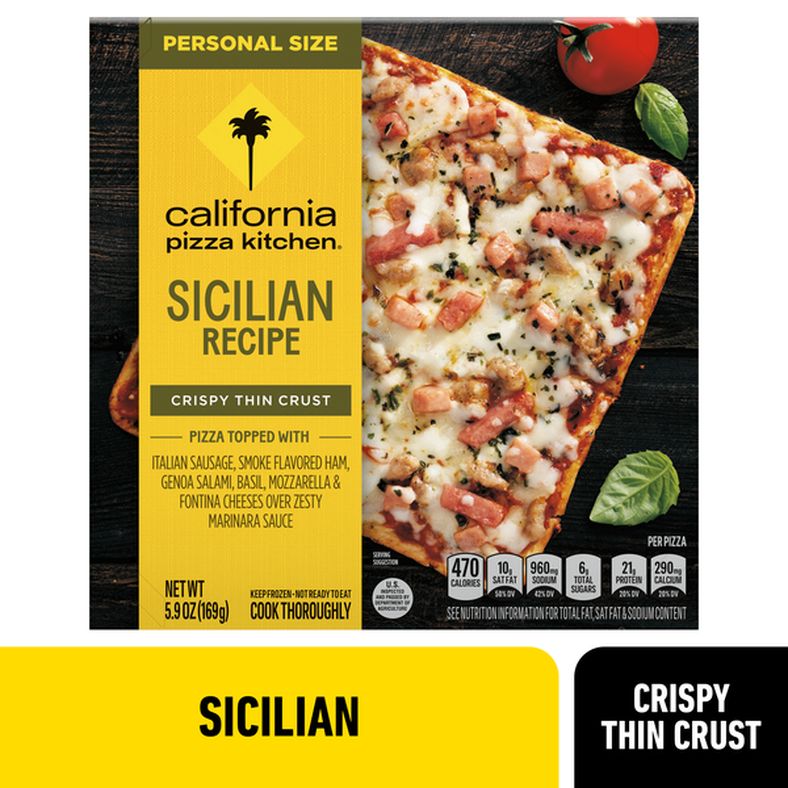 California Pizza Kitchen Sicilian Recipe Personal Size Frozen Pizza With Crispy Thin Crust