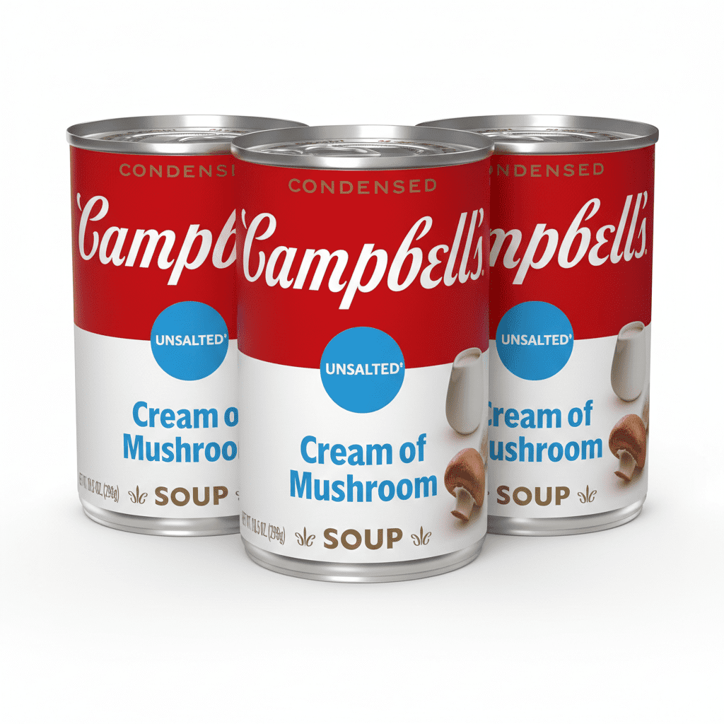 Campbell's Condensed Unsalted Cream of Mushroom Soup,(3-Pack) 10.5 oz Can