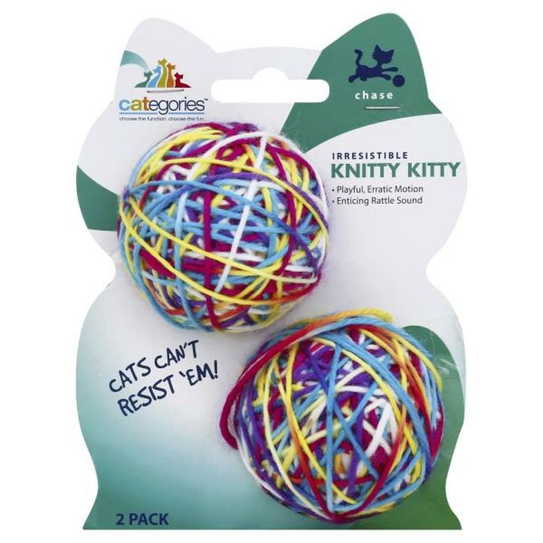 Categories Cat Toy, Multi-Colored, Knitty Kitty, SM, 2 Pack