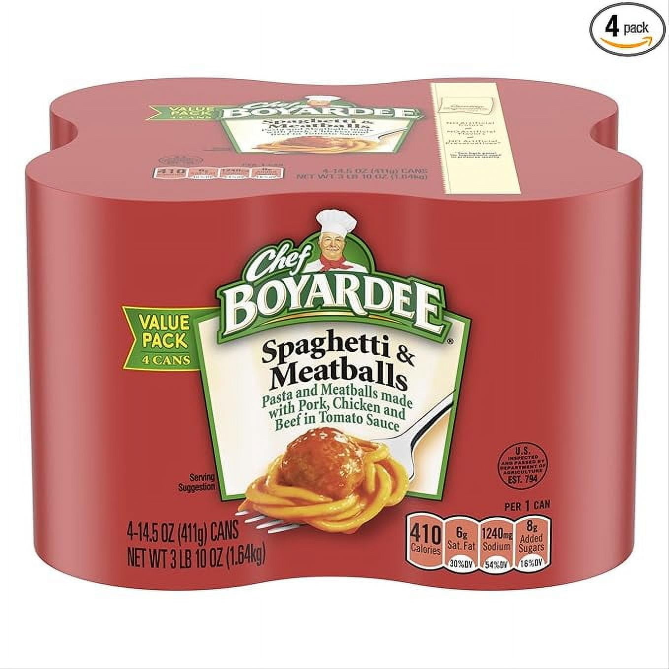 Chef Boyardee Spaghetti and Meatballs, 14.5 Oz Cans, Pack of 4 ( Pack of 2 ) - Available at Good Kitchen Market on StoresGo