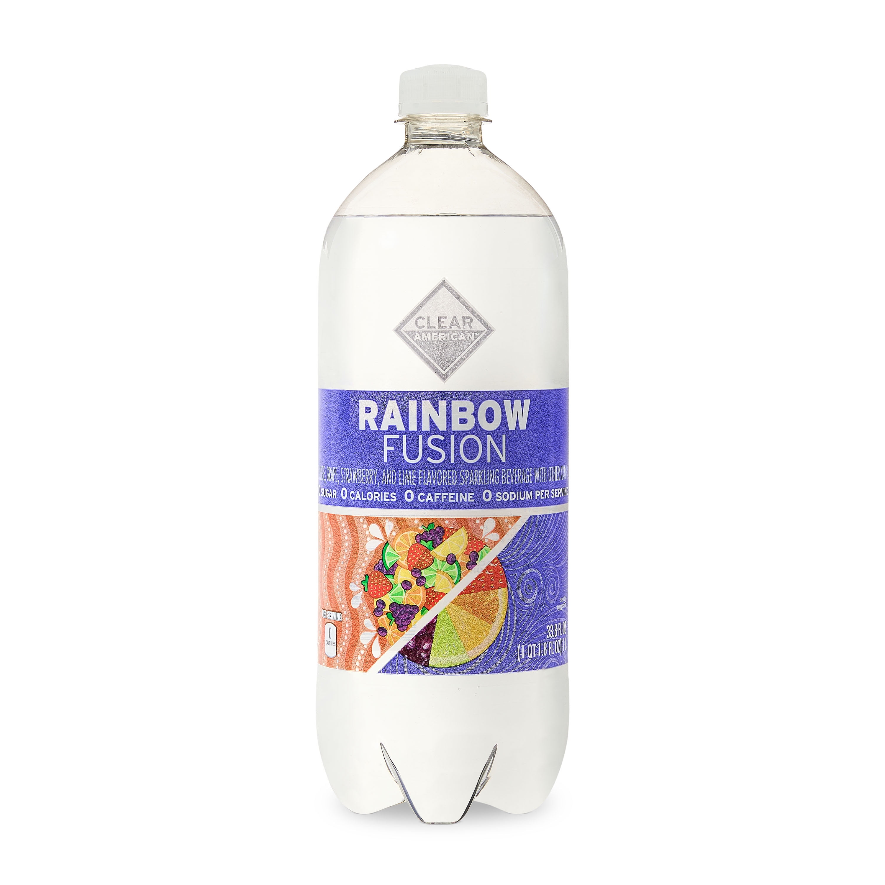Clear American Sparkling Water, Rainbow Fusion, 33.8 fl oz