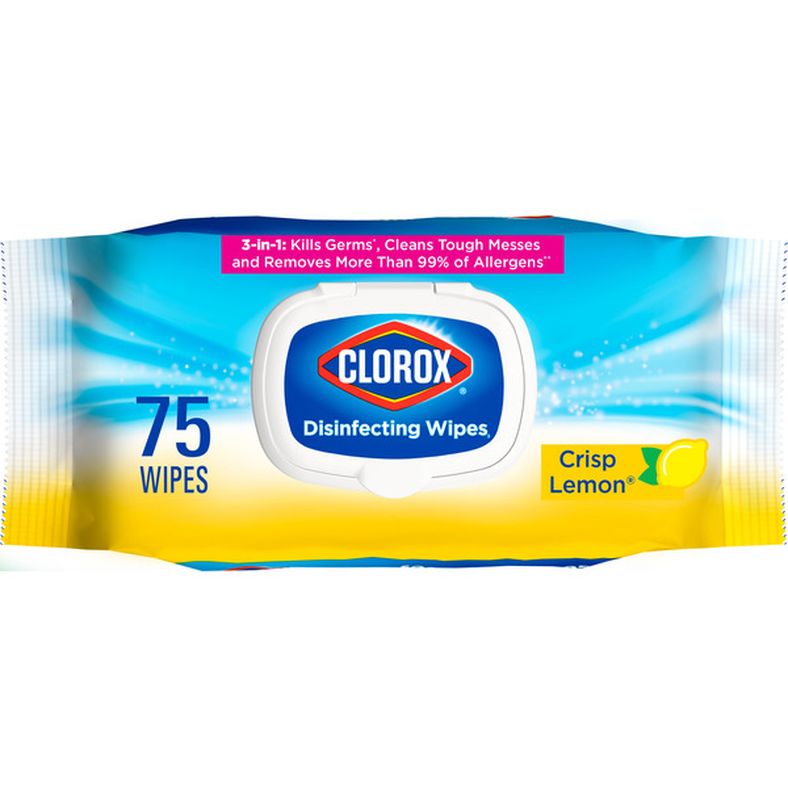 Clorox Disinfecting Wipes, Cleaning Wipes Flex Pack, Lemon Scent