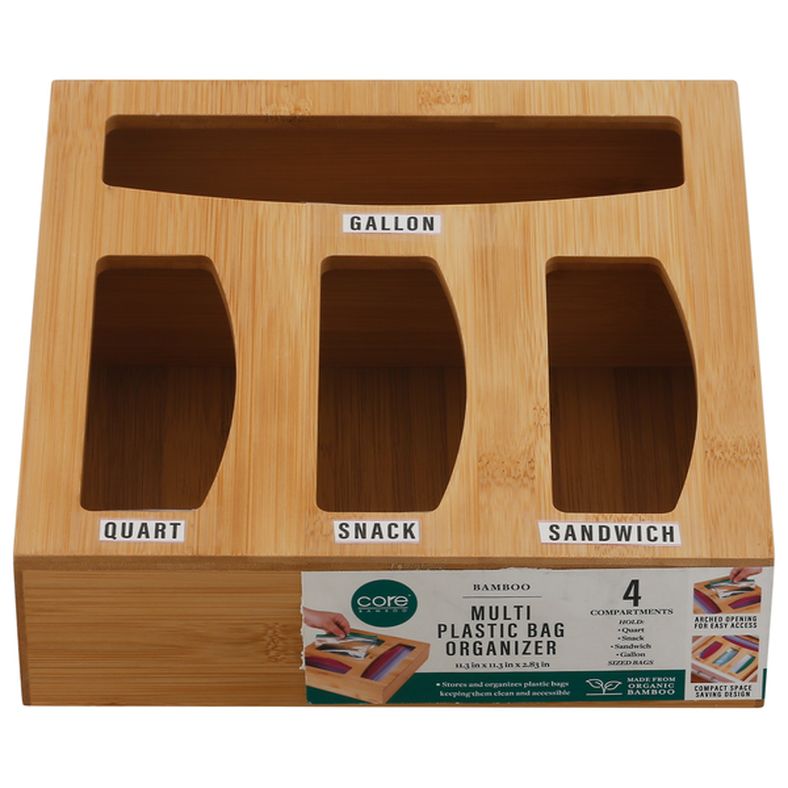 Core Bamboo Multi Plastic Bag Organizer