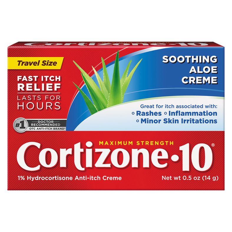 Cortizone 10 Anti-Itch Creme, Soothing Aloe Creme, Maximum Strength, Travel Size