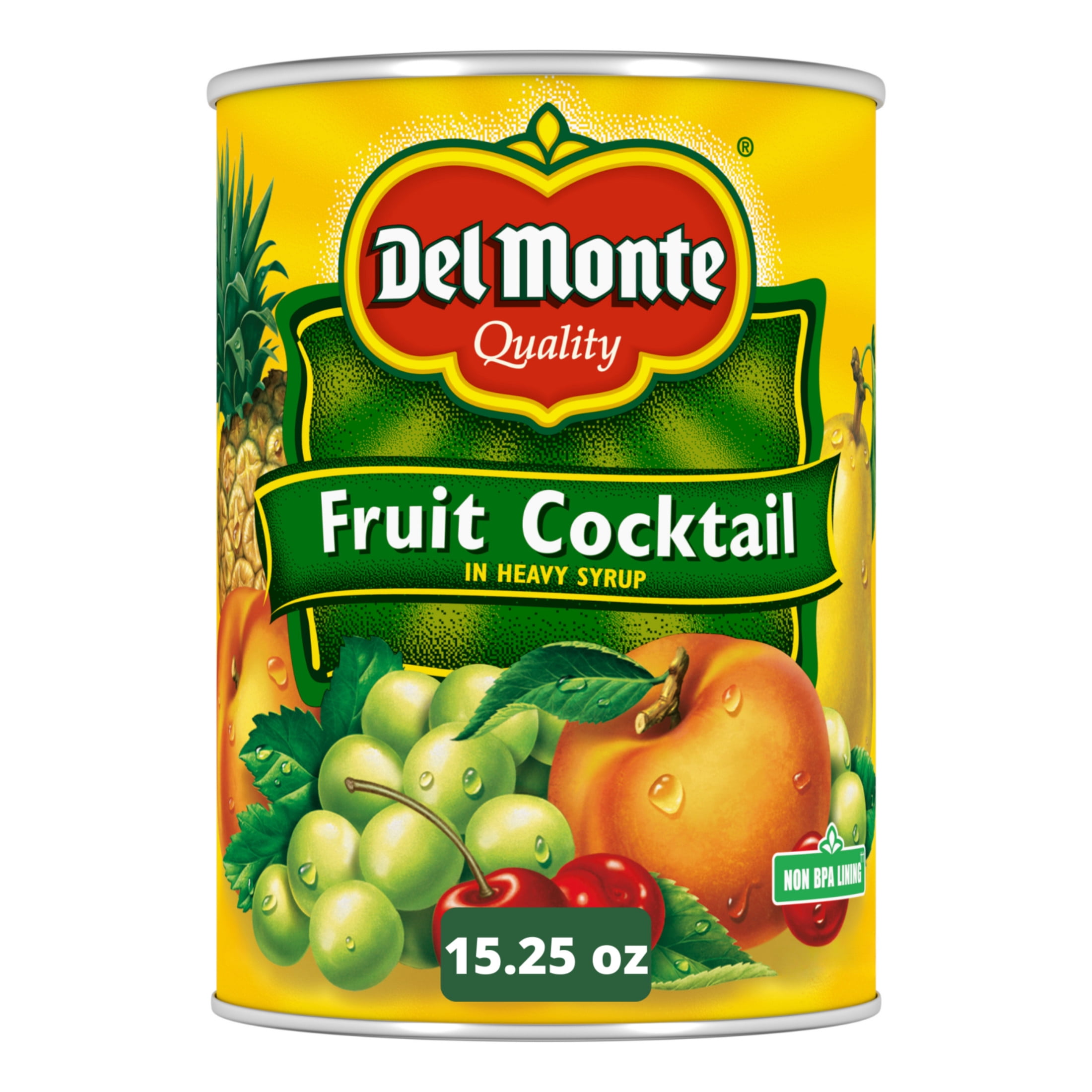 Del Monte Fruit Cocktail in Heavy Syrup, Canned Fruit, 15.25 oz Can
