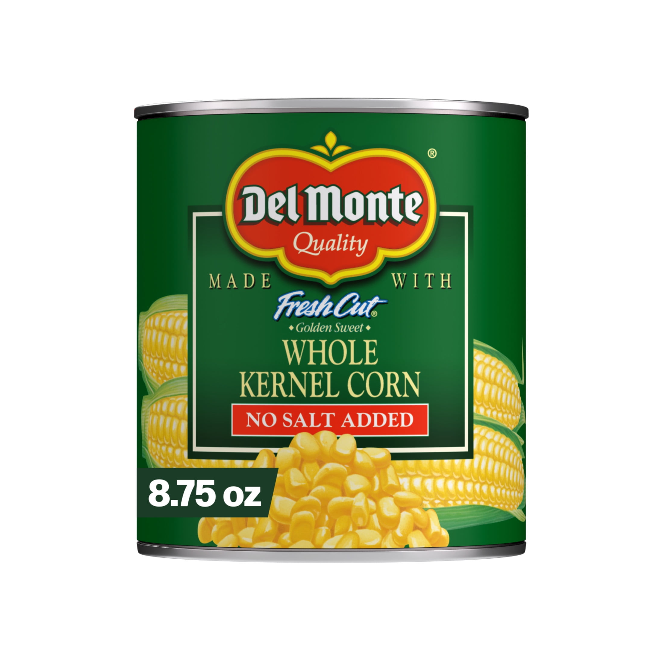 Del Monte No Salt Added Golden Sweet Whole Kernel Corn, Canned Vegetables, 8.75 oz. Can