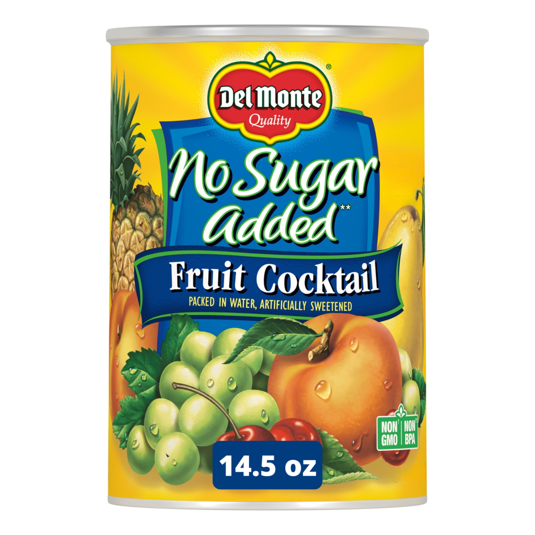 Del Monte No Sugar Added Mixed Fruit Cocktail, Canned Fruit, 14.5 oz Aluminum Can