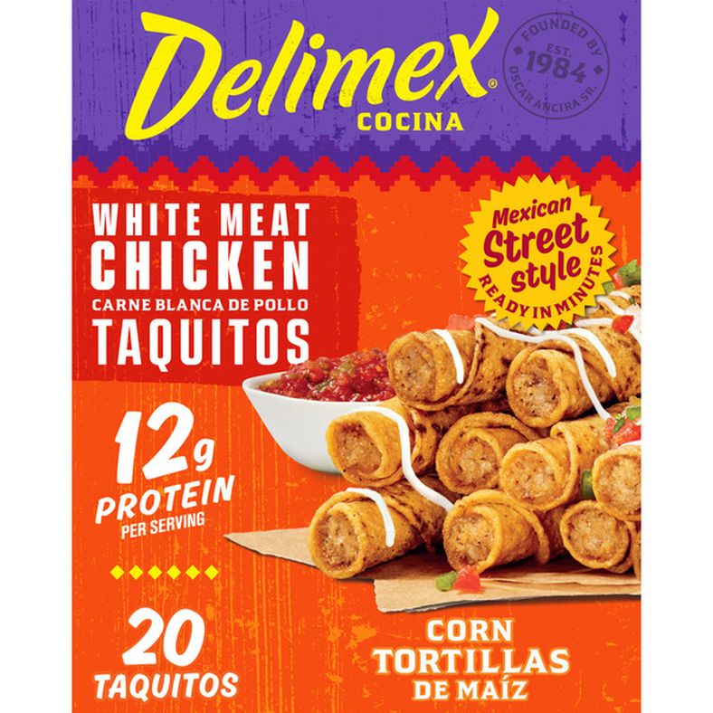 Delimex Chicken Corn Taquitos Frozen Snacks