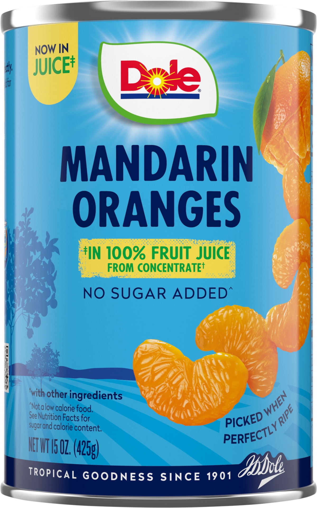 Dole Mandarin Oranges in 100% Fruit Juice From Concentrate**, 15 oz Can