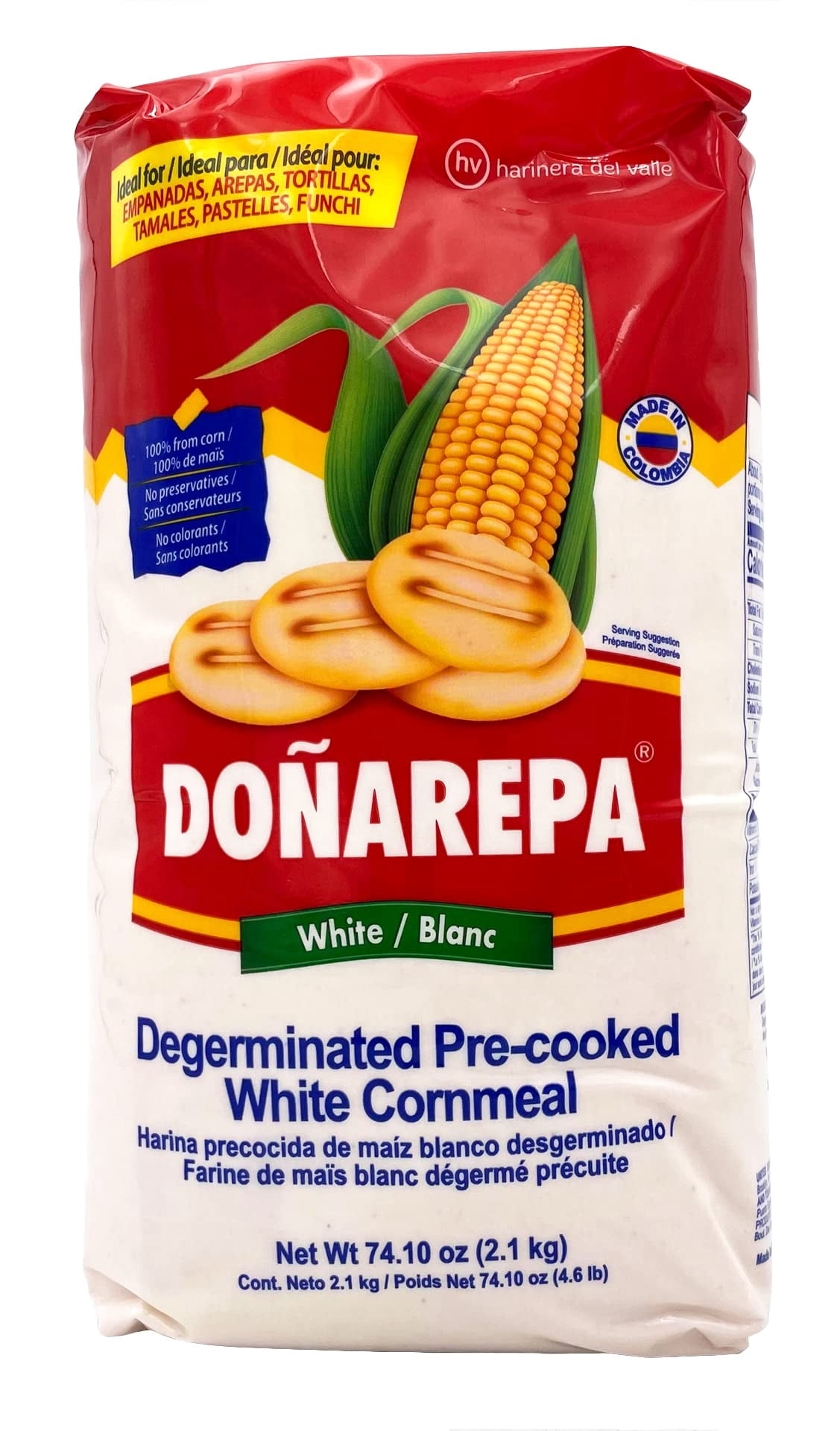 Donarepa Blanca Pre Cooked GGA1 White Corn Meal, 74.10 Oz