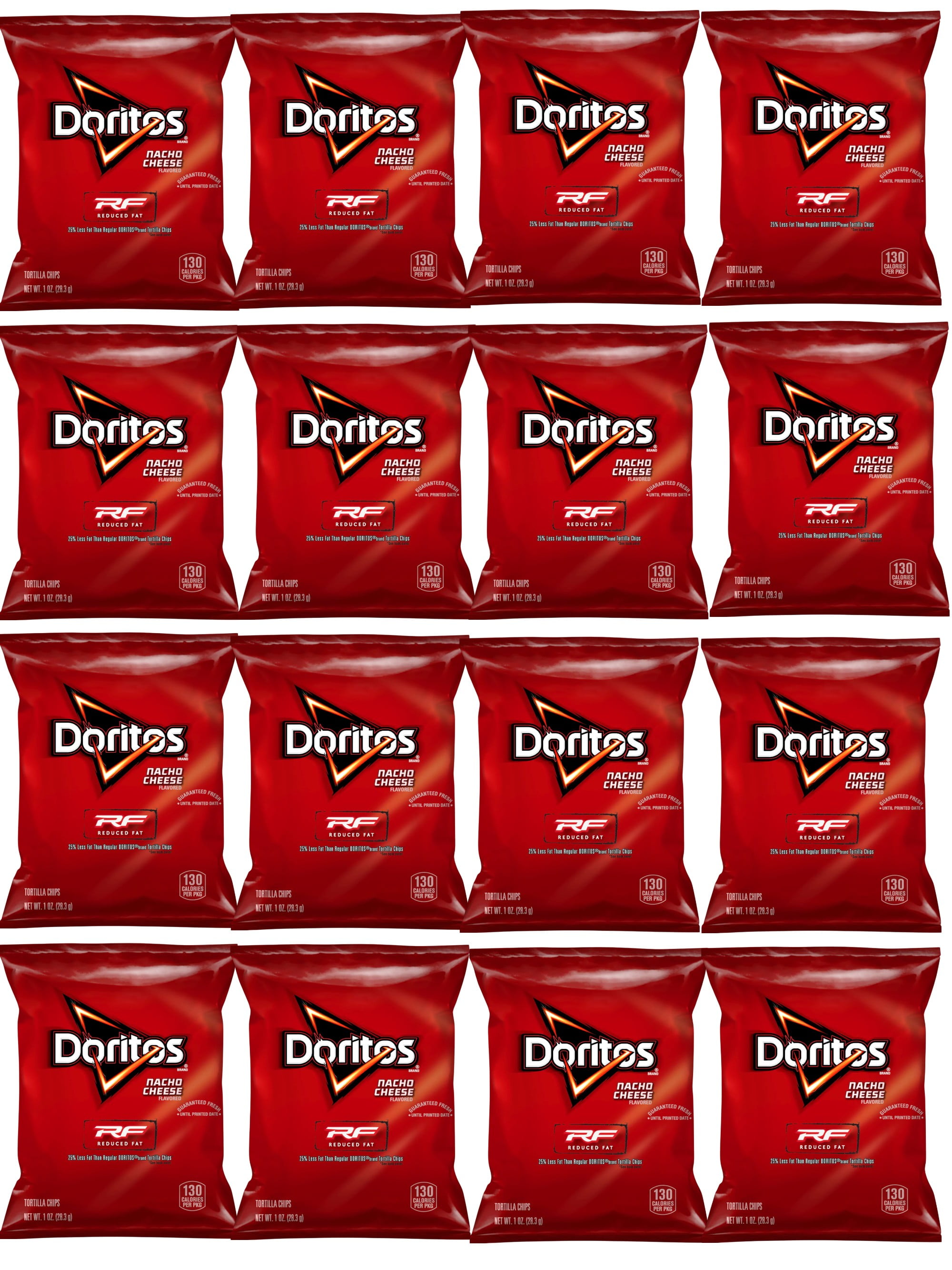 Doritos Nacho Reduced Fat Tortilla Chips, 1 oz Bags, Pack of 16, Bundled By Shoppyway