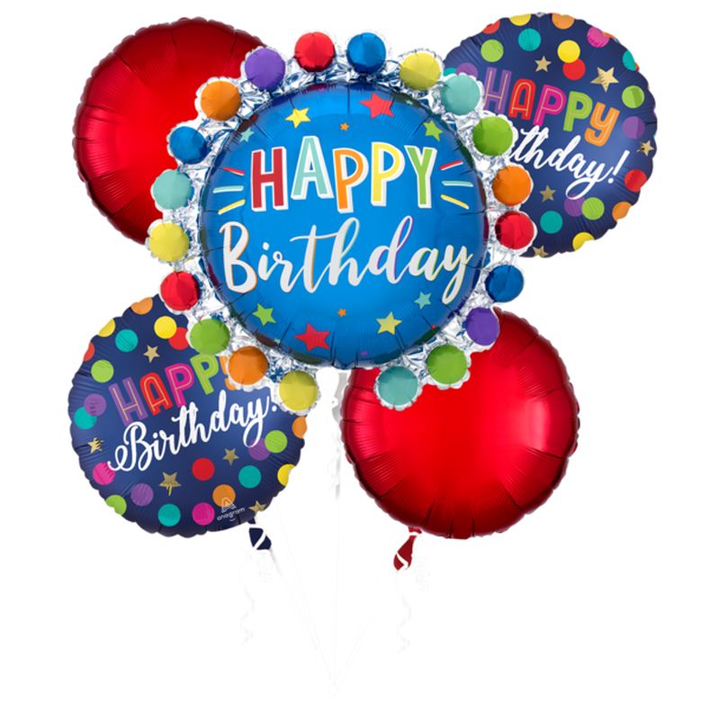 Dot Circle Birthday Balloon Bouquet