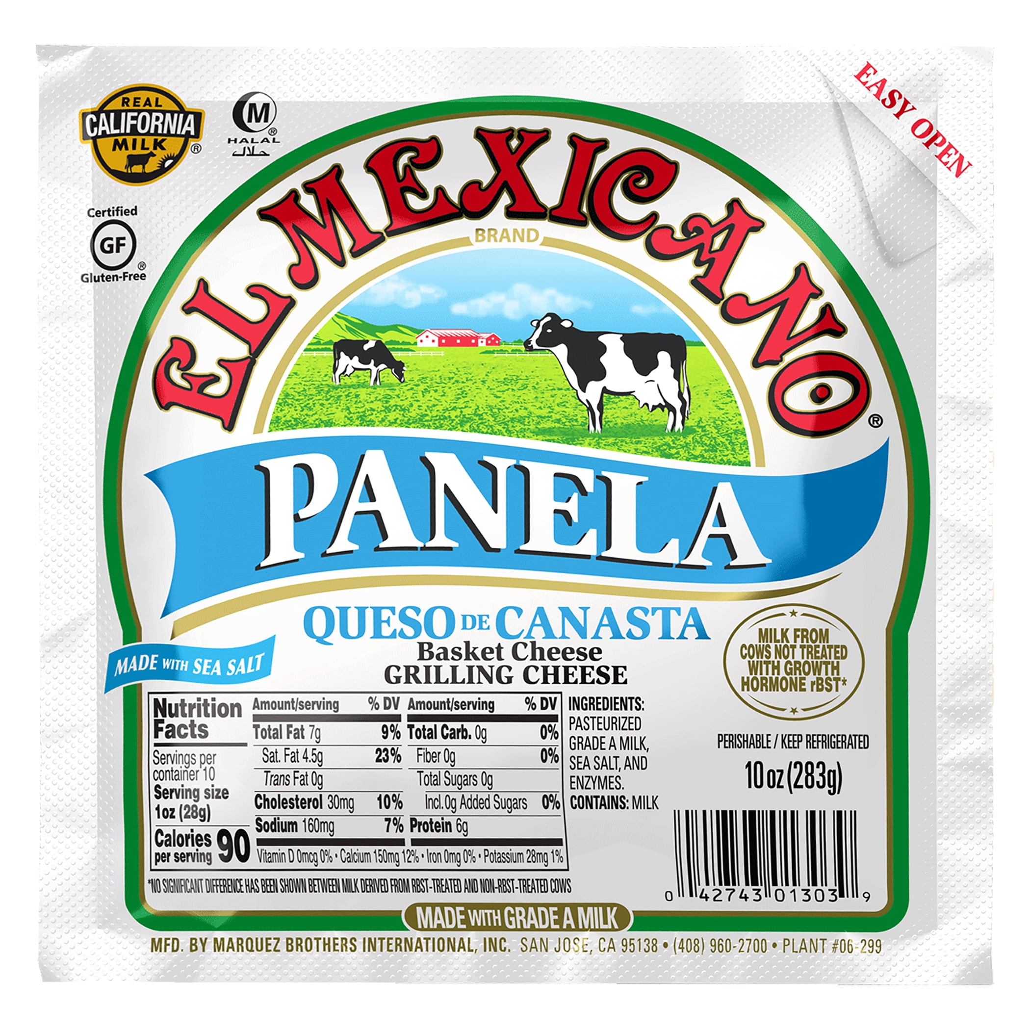 El Mexicano Panela Queso de Canasta, Basket Grilling Cheese, 10 oz Refrigerated