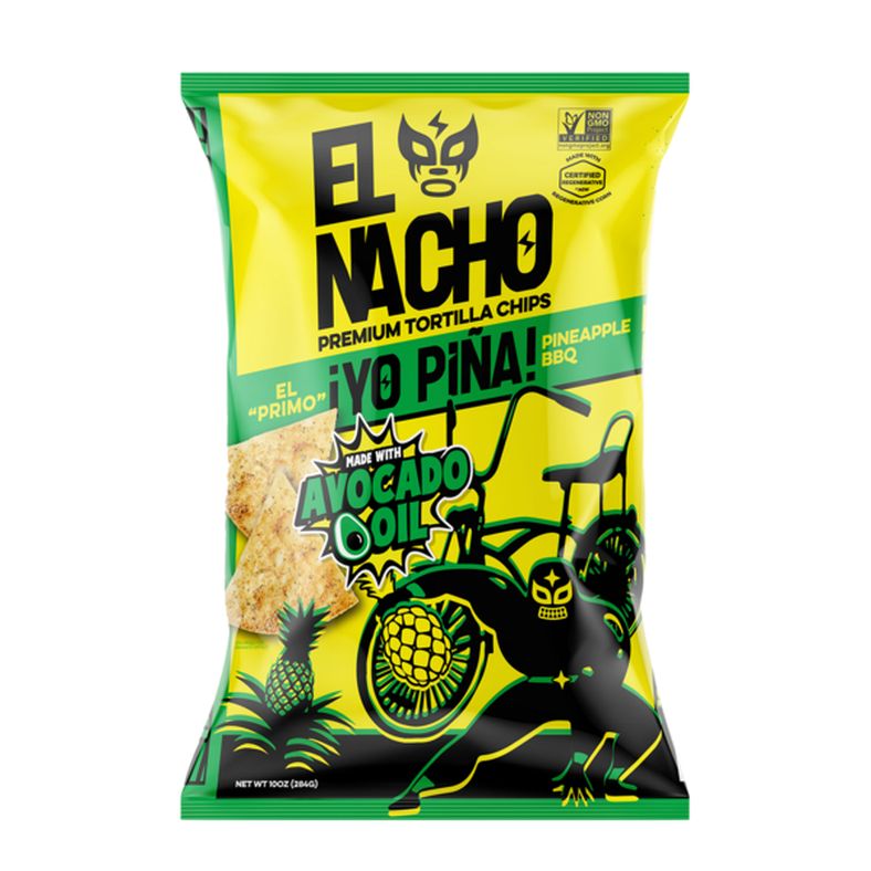 El Nacho "YO PINA", Pineapple BBQ White Corn Tortilla Chips