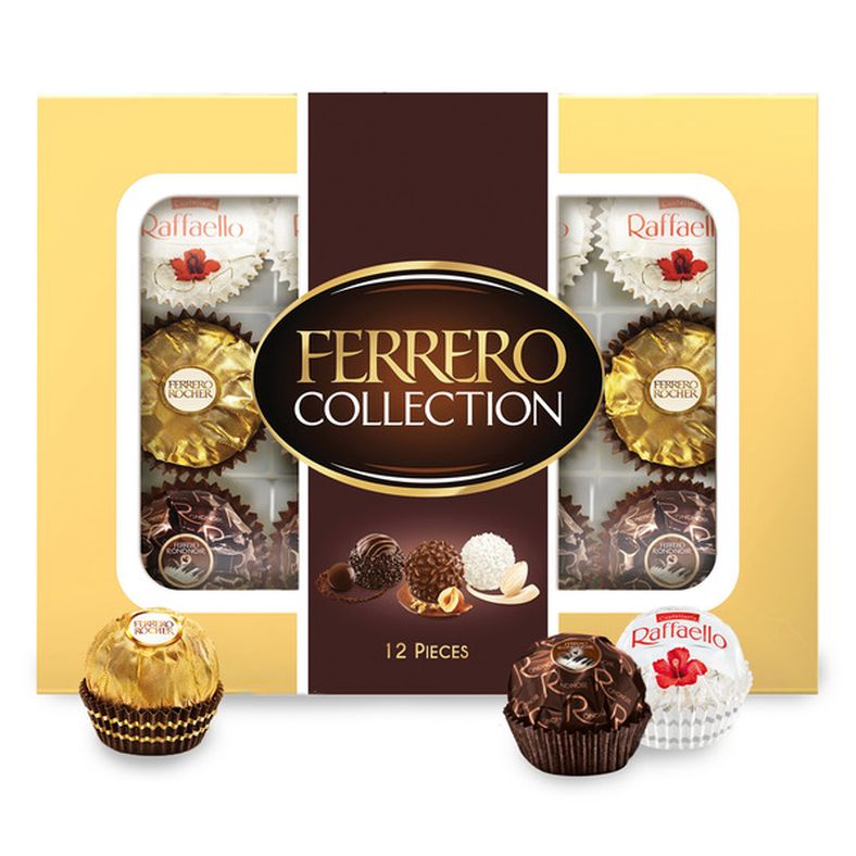 Ferrero Collection 12 Count, Premium Gourmet Assorted Hazelnut Milk Chocolate, Dark Chocolate and Coconut, 4.6 oz