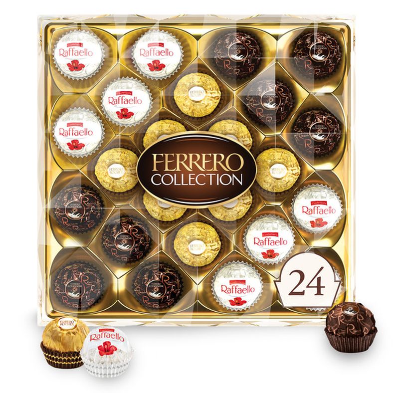 Ferrero Collection 24 Count, Premium Gourmet Assorted Hazelnut Milk Chocolate, Dark Chocolate and Coconut, 9.1 oz
