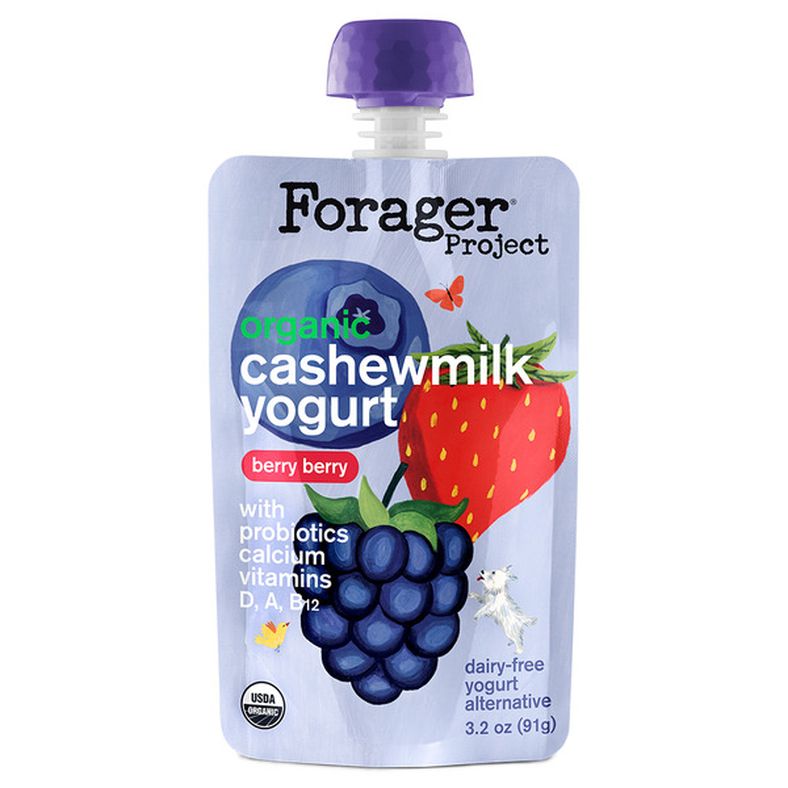 Forager Project Organic, Dairy Free, Kids Yogurt Pouch, Berry Berry