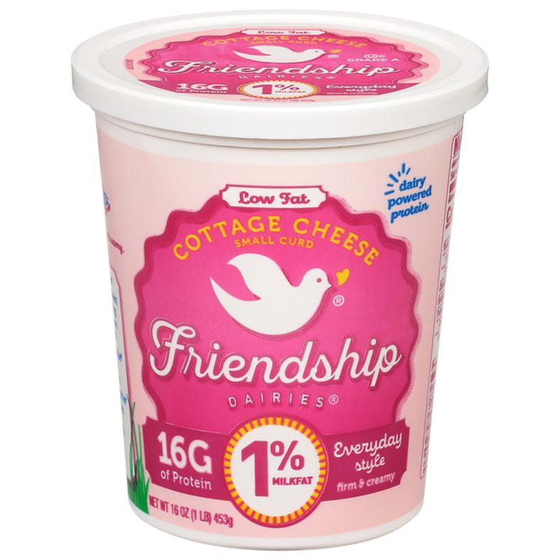 Friendship Dairies Cottage Cheese, Low Fat, Small Curd, 1% Milkfat, Everyday Style