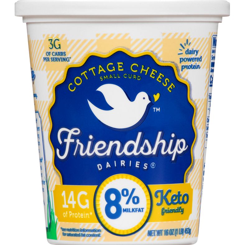 Friendship Dairies Cottage Cheese, Small Curd, 8% Milkfat