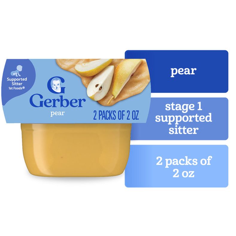 Gerber Stage 1 Baby Food Pear Puree Tubs Baby Puree