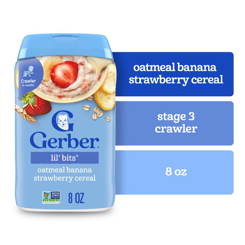 Gerber Stage 3 Baby Food Oatmeal Banana Strawberry Cereal Baby Oatmeal Cereal