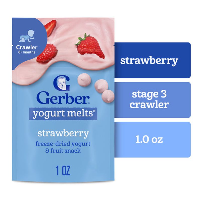 Gerber Stage 3 Baby Food Snacks Strawberry Yogurt Melts Baby Led Feeding