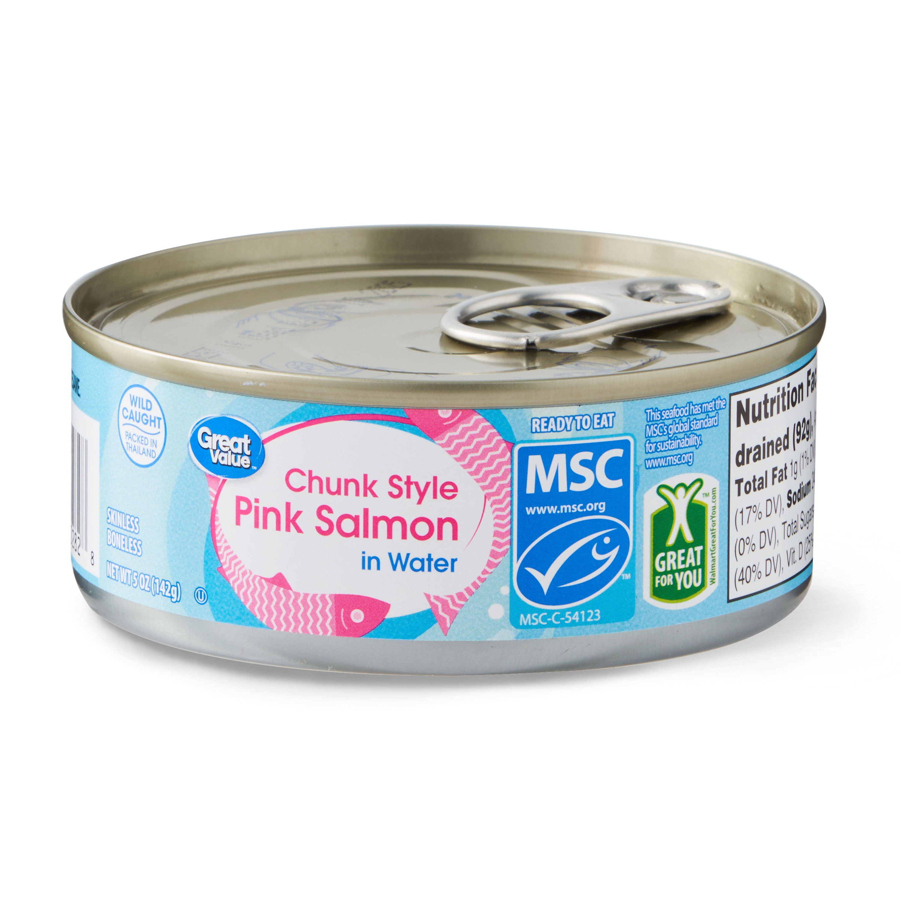 Great Value Chunk Style Pink Salmon Skinless Boneless, 5 oz