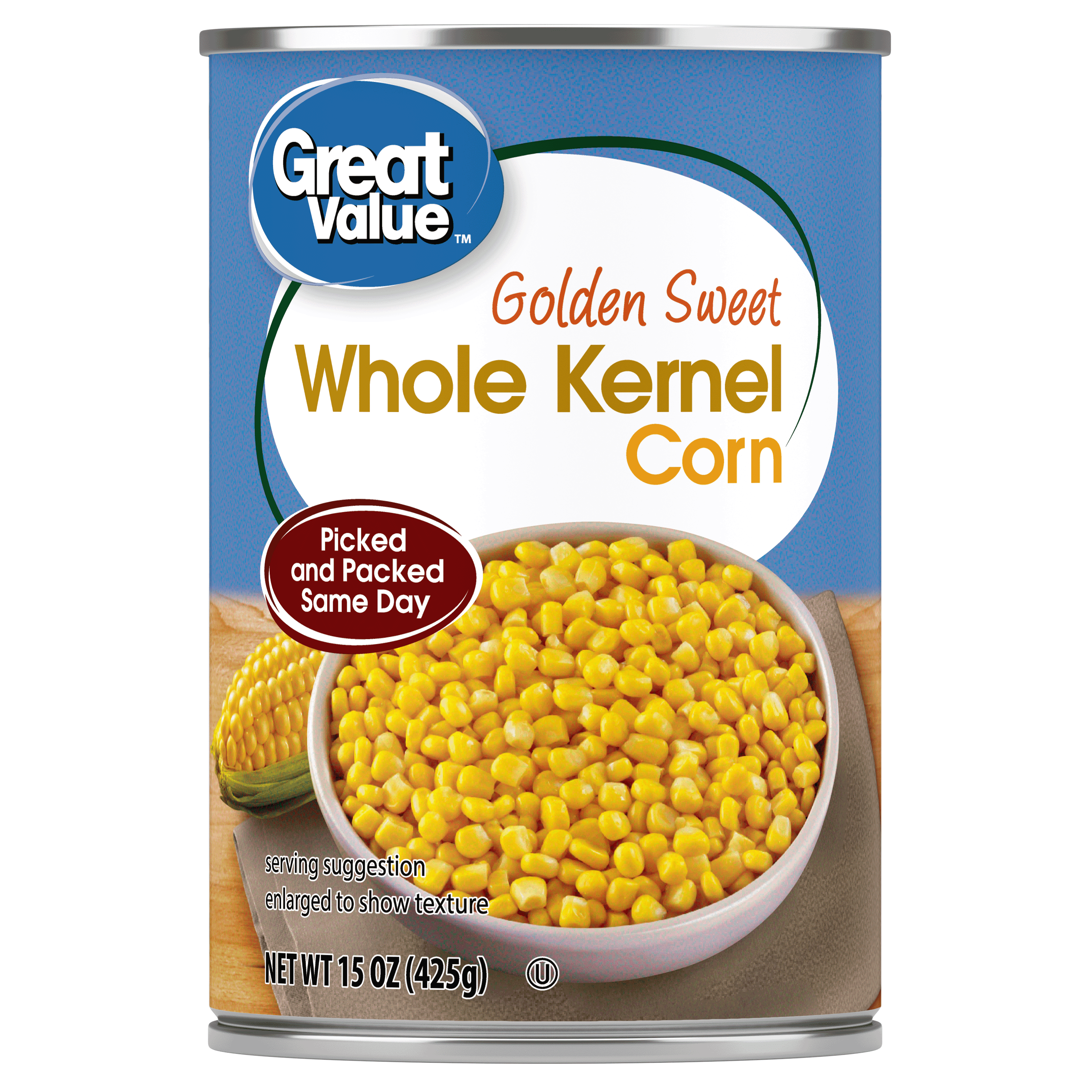 Great Value Golden Sweet Whole Kernel Corn, 15 oz