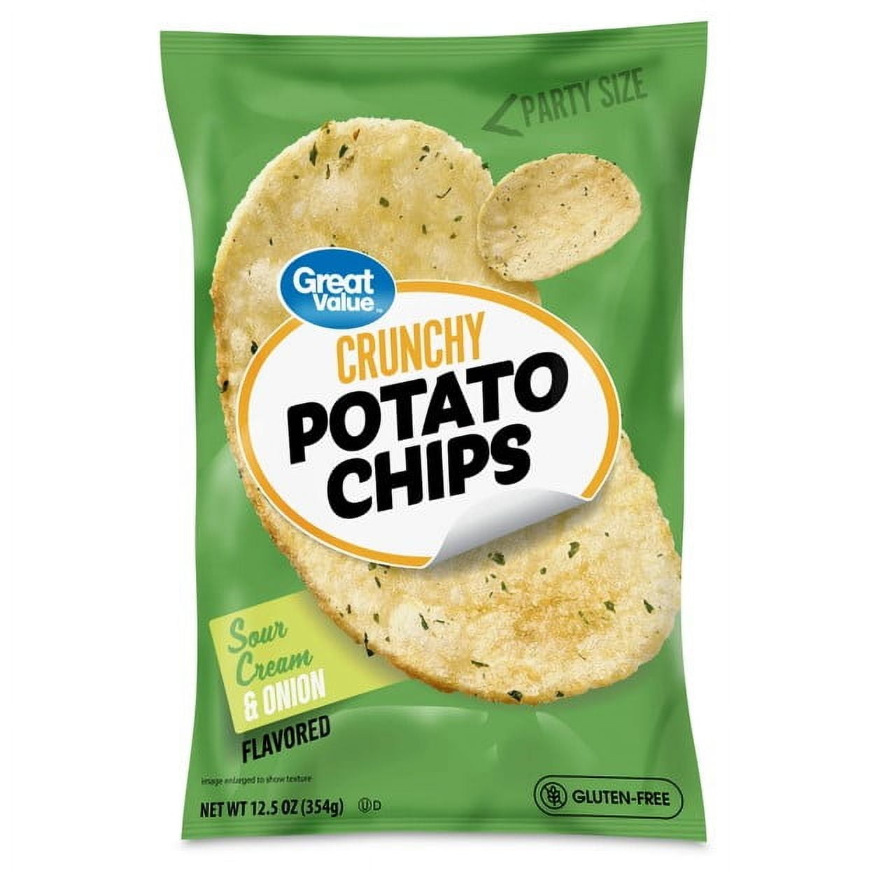 Great Value Sour Cream & Onion Flavored Potato Chips Party Size, 12.5 oz