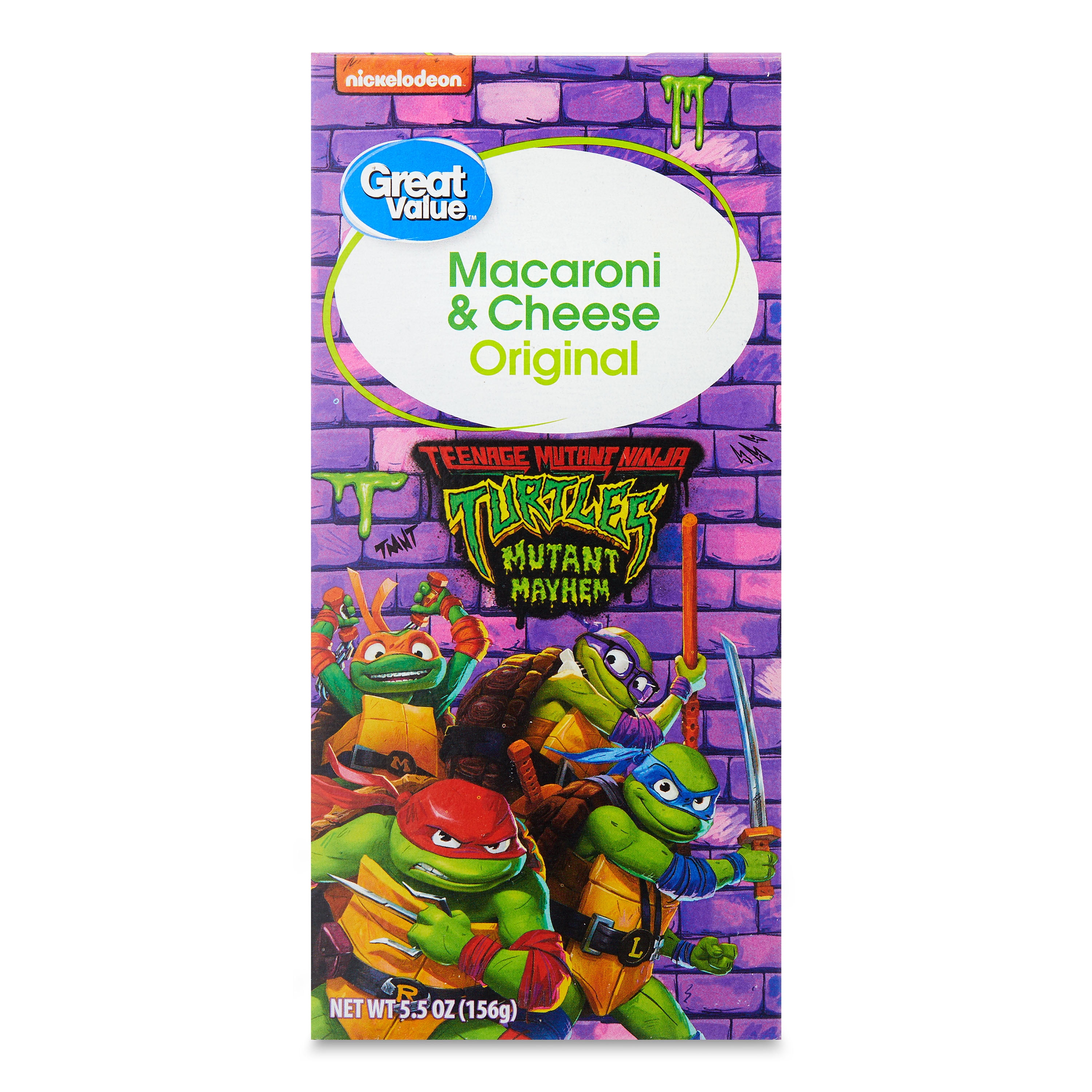Great Value, Teenage Mutant Ninja Turtles Mac & Cheese, Original Flavor, 5.5oz Box, Shelf Stable