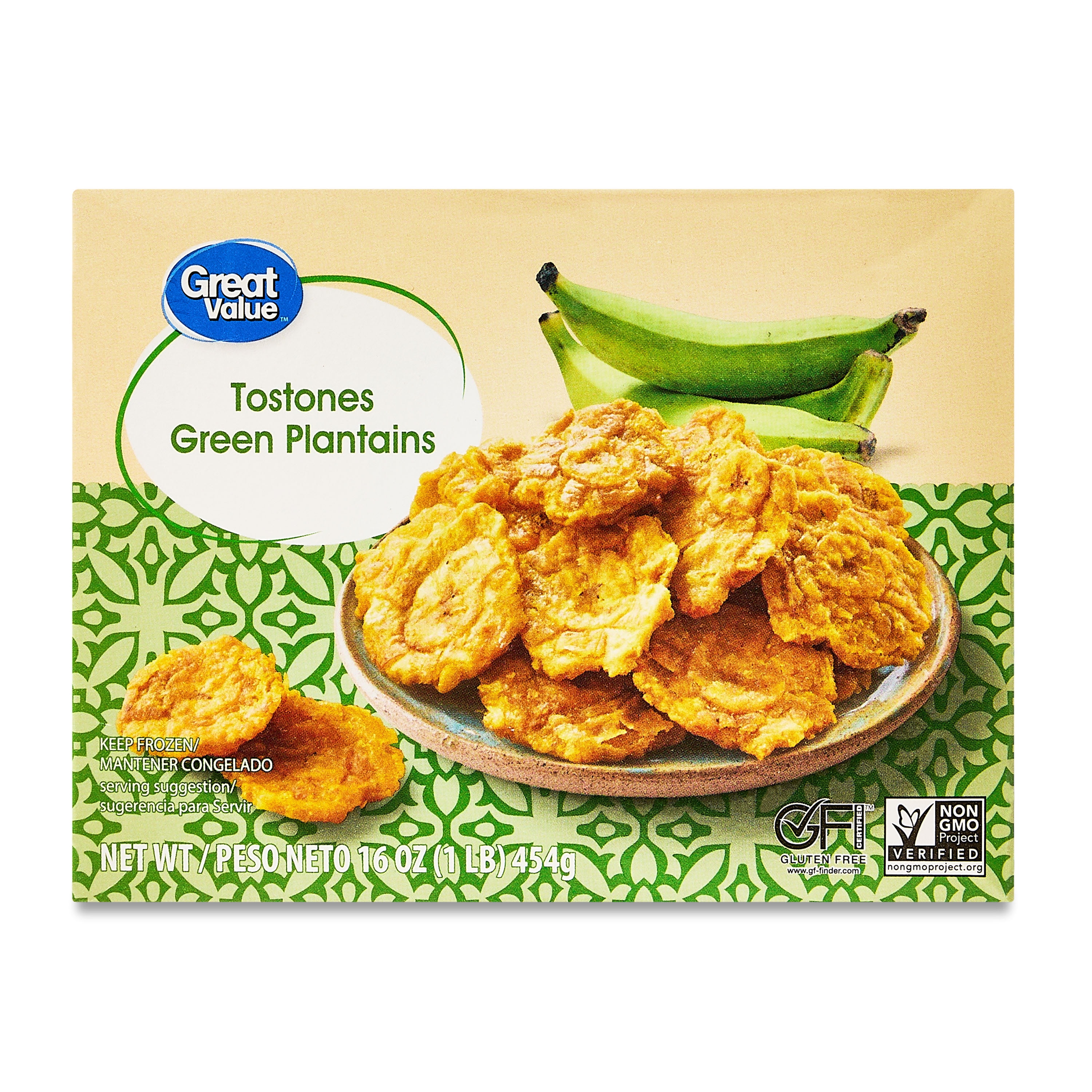 Great Value Tostones Green Plantains, 16 oz (Frozen)