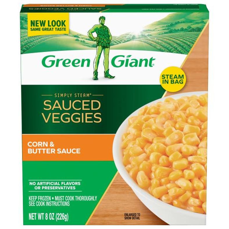 Green Giant Simply Steam Corn & Butter Sauce, Lightly Sauced Frozen Vegetables