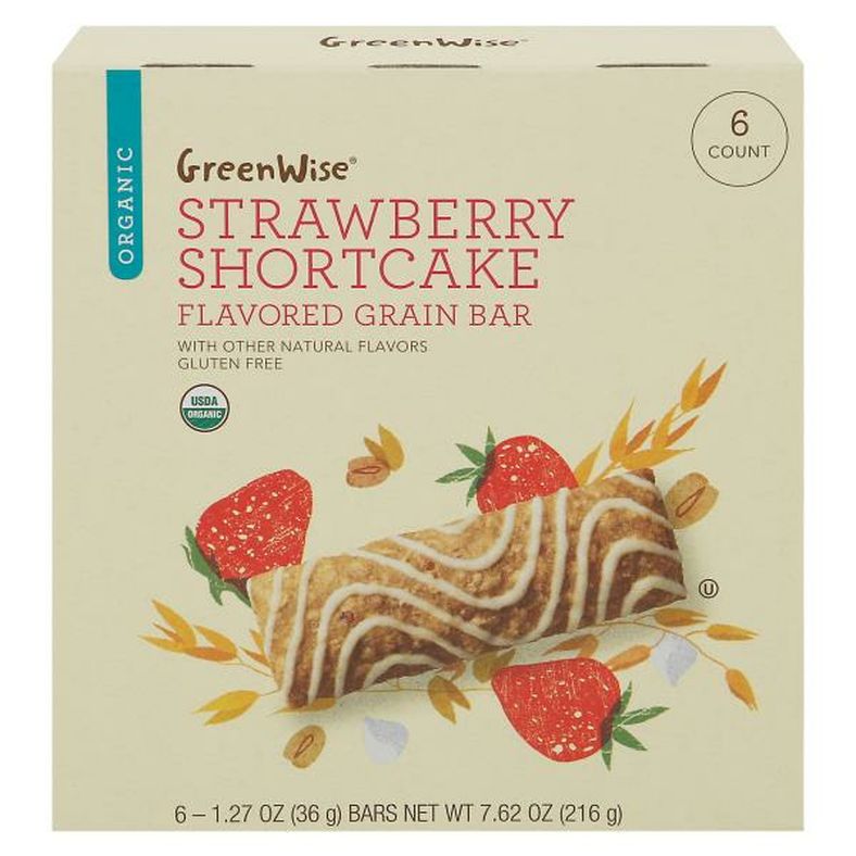 GreenWise Grain Bar, Organic, Strawberry Shortcake Flavored